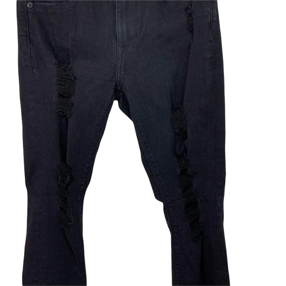 EXPRESS Black Skinny Distressed Legging Mid Rise Size 4S - Picture 2 of 7